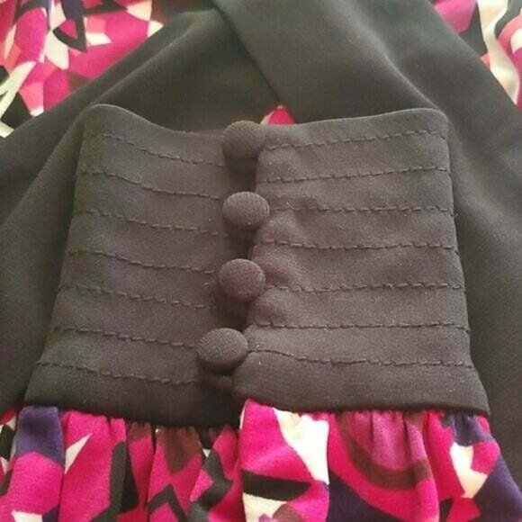 𝅺maggy London Pink Geometric Lined Scoop Neck Knee Length Sheath Dress Size 6 - Picture 12 of 13